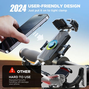 Support téléphone moto Joyroom ultra stable – fixation guidon anti-vibration pour scooter - vue 2
