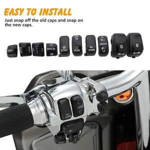 Caches de boutons de commodo pour Harley Touring - vue 3
