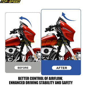 Pare-brise moto fumé style vague pour Harley-Davidson Street Glide - vue 6