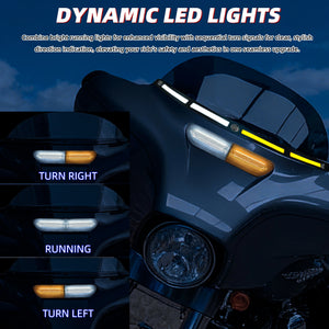 Insert lumineux LED noir intégré à la grille de ventilation d'une Harley-Davidson Street Glide - vue 5