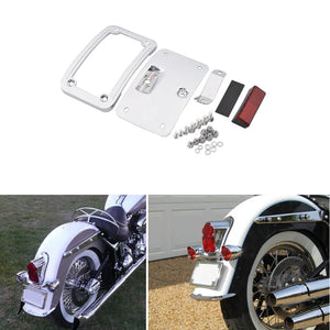 Support de plaque d'immatriculation chromé pour moto Harley-Davidson Softail - vue 1