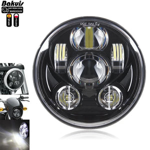 Phare LED noir 5,75 pouces avec feu de jour DRL 40W pour Harley Sportster 1200 et 883 - vue 1
