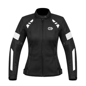 Blouson moto femme noir respirant - vue de face - vue 7
