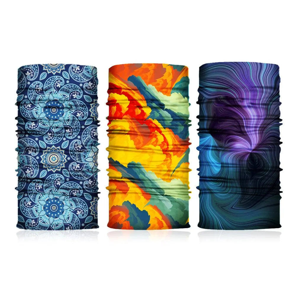 Lot de trois bandanas tour de cou camouflage et paisley - vue 2