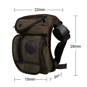 Sacoche de cuisse en toile marron pour moto - vue de face - vue 6