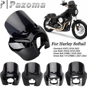Carénage de phare avec pare-brise pour moto Harley Softail - vue 1