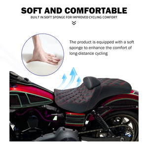 Selle biplace avec dossier pour Harley-Davidson Dyna - vue 5