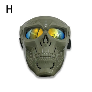 Masque de moto tête de mort rétro noir style biker - vue 14