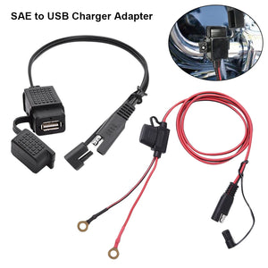 Adaptateur chargeur USB étanche SAE 12V pour moto - vue 1