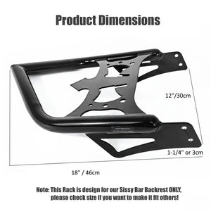 Dossier passager sissy-bar amovible avec porte-bagages pour Harley Softail - vue 3