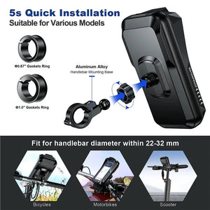 Housse étanche IPX6 pour smartphone moto/vélo avec support guidon universel - vue 3