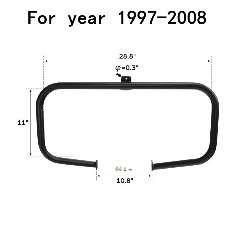 Barre de protection moteur chromée sur Harley Touring - vue 2