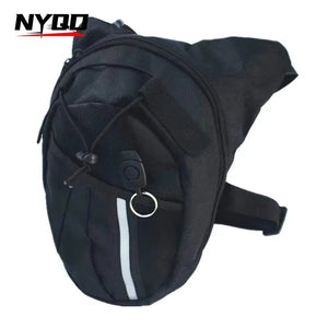 Sac banane cuisse en nylon noir pour moto - vue 1