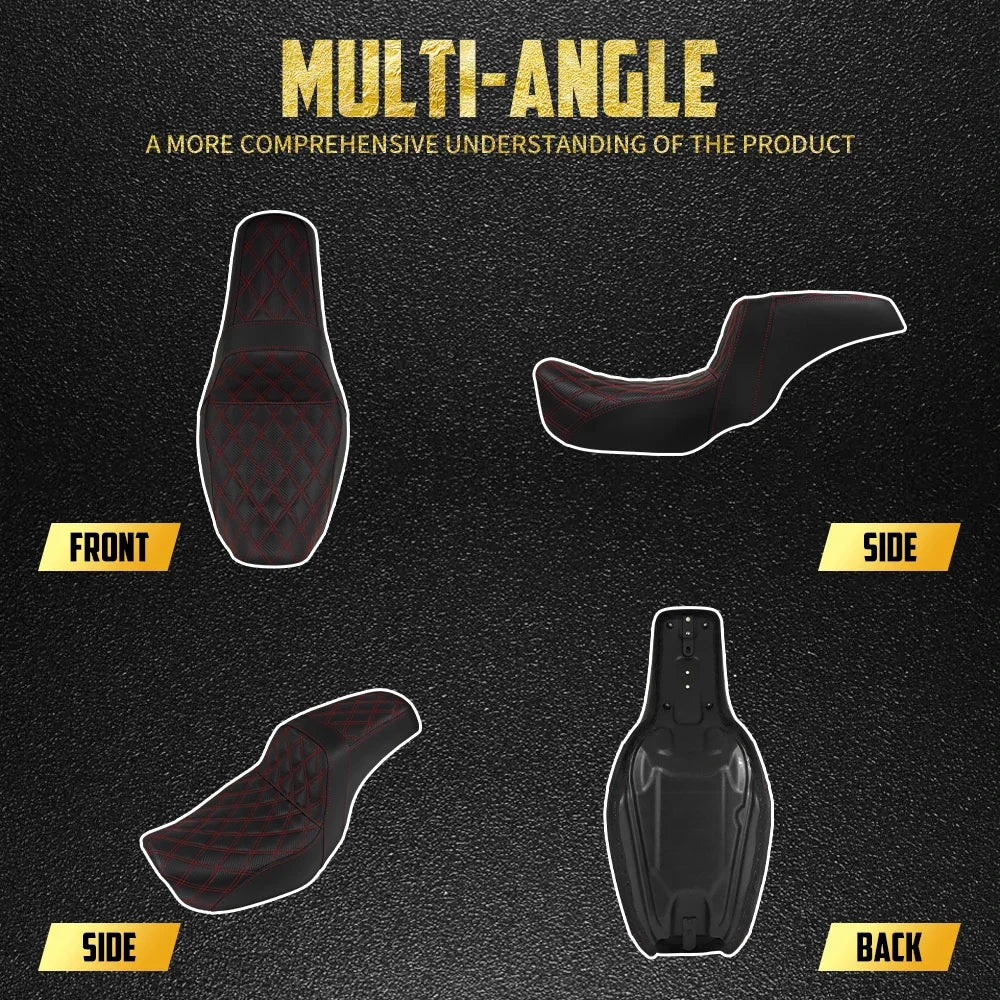 Selle biplace MACTIONS pour Harley-Davidson Dyna Fat Bob / Low Rider / FLD (2006-2017)