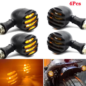 Clignotant LED rétro grille noire style café racer, montage universel 10mm - vue 7
