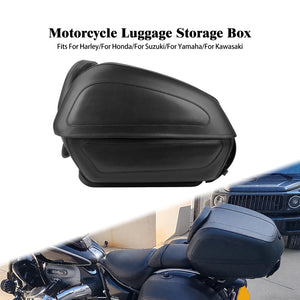 Top case moto noir étanche avec dossier passager et serrure - vue 1