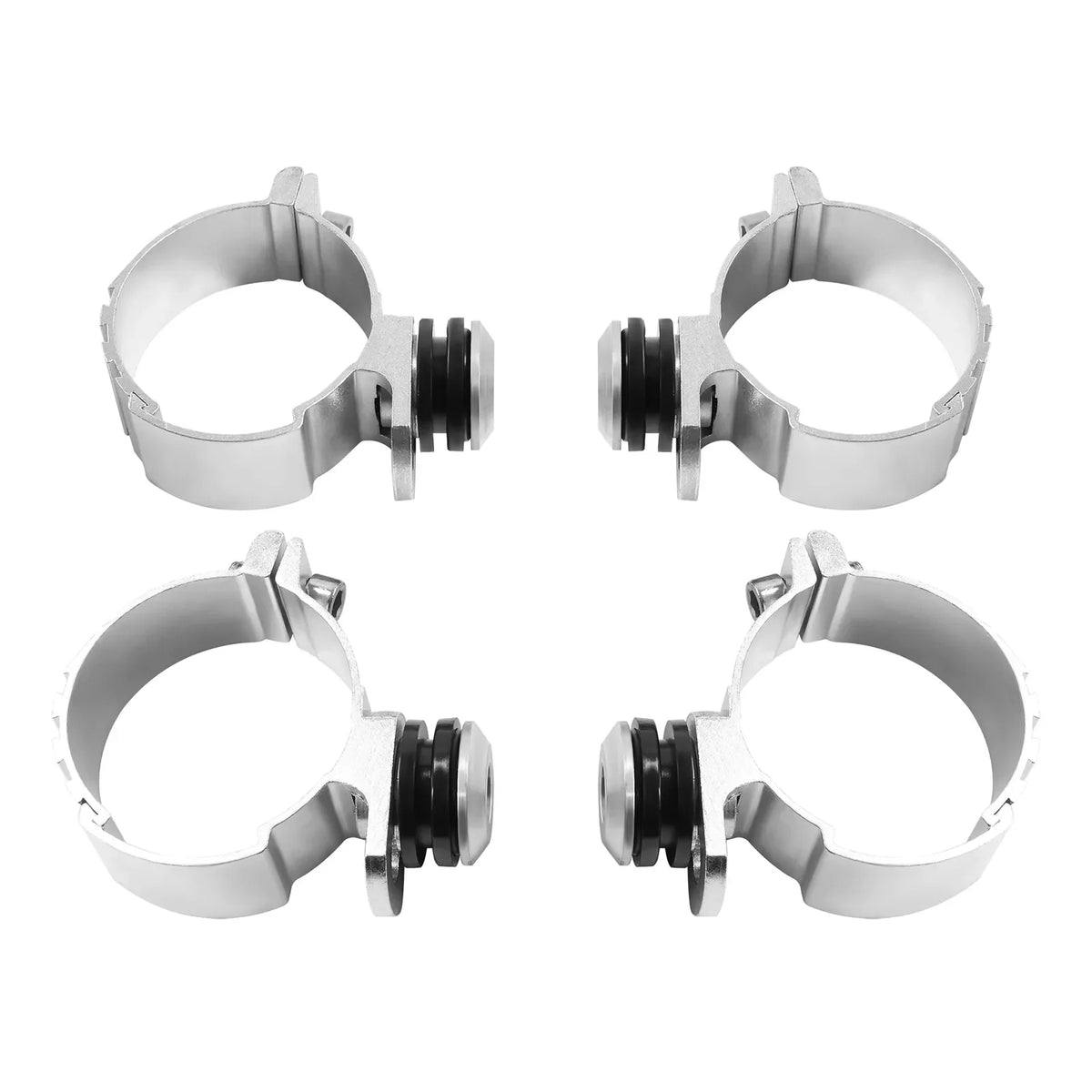 Colliers de fixation de pare-brise en aluminium argenté pour Harley Softail - vue 2