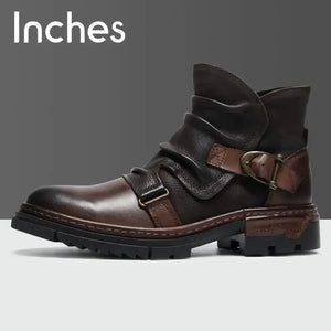 Bottes cuir motard bout rond - vue 12