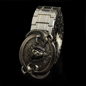 Ceinture métallique motif dragon boucle dorée - vue 3