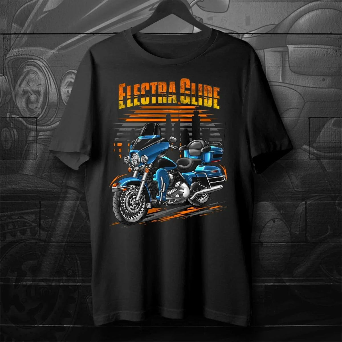 T-shirt moto homme tourisme vintage - vue de face