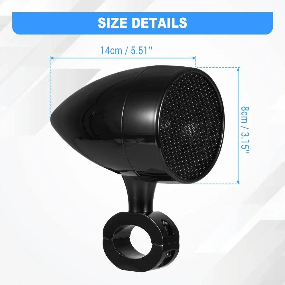 Haut-parleurs moto Bluetooth avec télécommande – 50 W, étanche IP65, montage guidon 26-33 mm - vue 2