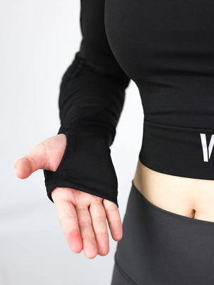 Veste moto crop top femme WOSAWE avec boucles métalliques - vue 4