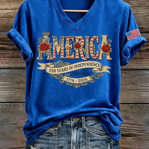 T-shirt Femme Drapeau Américain 1776-2026, Édition 250 ans - vue 7