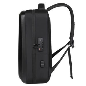 Sac à dos coque rigide noir avec cadenas à code - vue 3