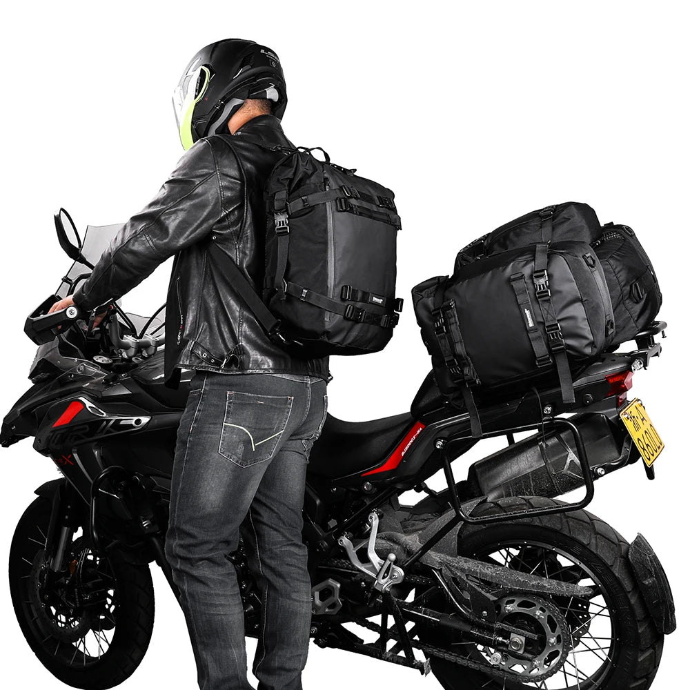 Sac de selle arrière noir Rhinowalk pour moto - vue 2