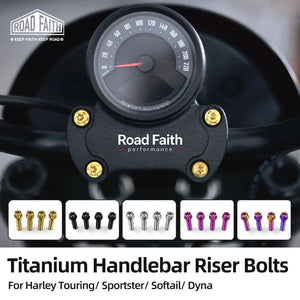 Boulons de Rehausse de Guidon en Titane - Harley-Davidson Touring, Softail, Dyna, Sportster XL – photo 1/12