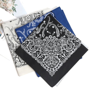 Bandana carré en coton motif cachemire - vue 6