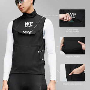 Gilet thermique cyclisme WOSAWE noir sans manches - vue 6