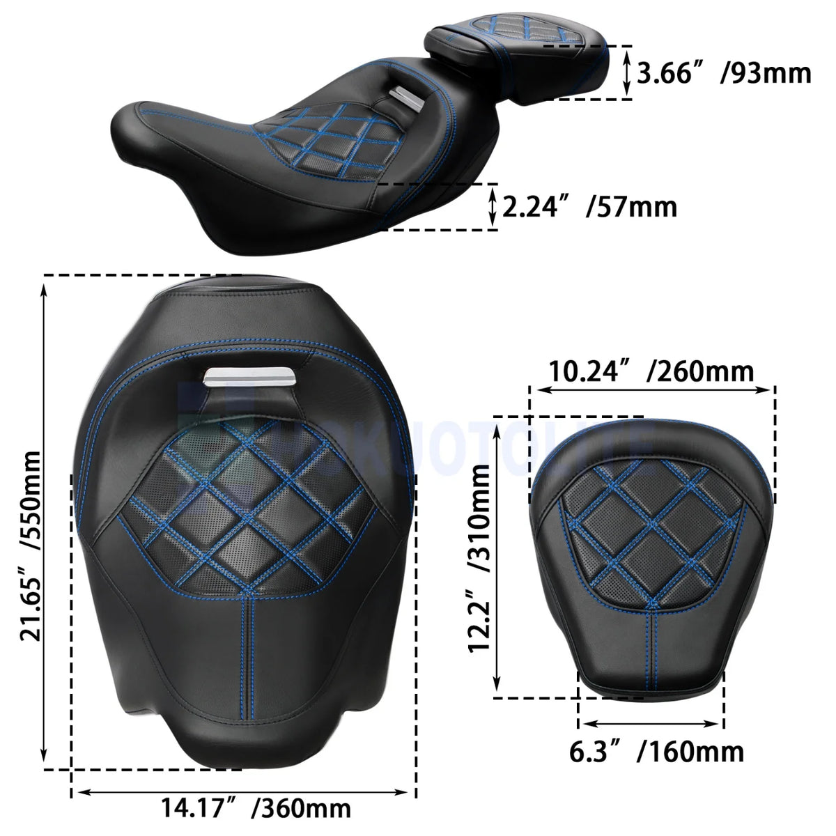 Selle biplace surbaissée pour Harley-Davidson Touring (Road King, Street Glide, Road Glide)