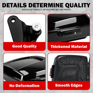 Top case tronqué 10,7" avec dossier et kit porte-bagages pour Harley Touring 2014-2025 - vue 4