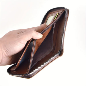 Portefeuille noir en cuir PU à fermeture zippée - vue 6
