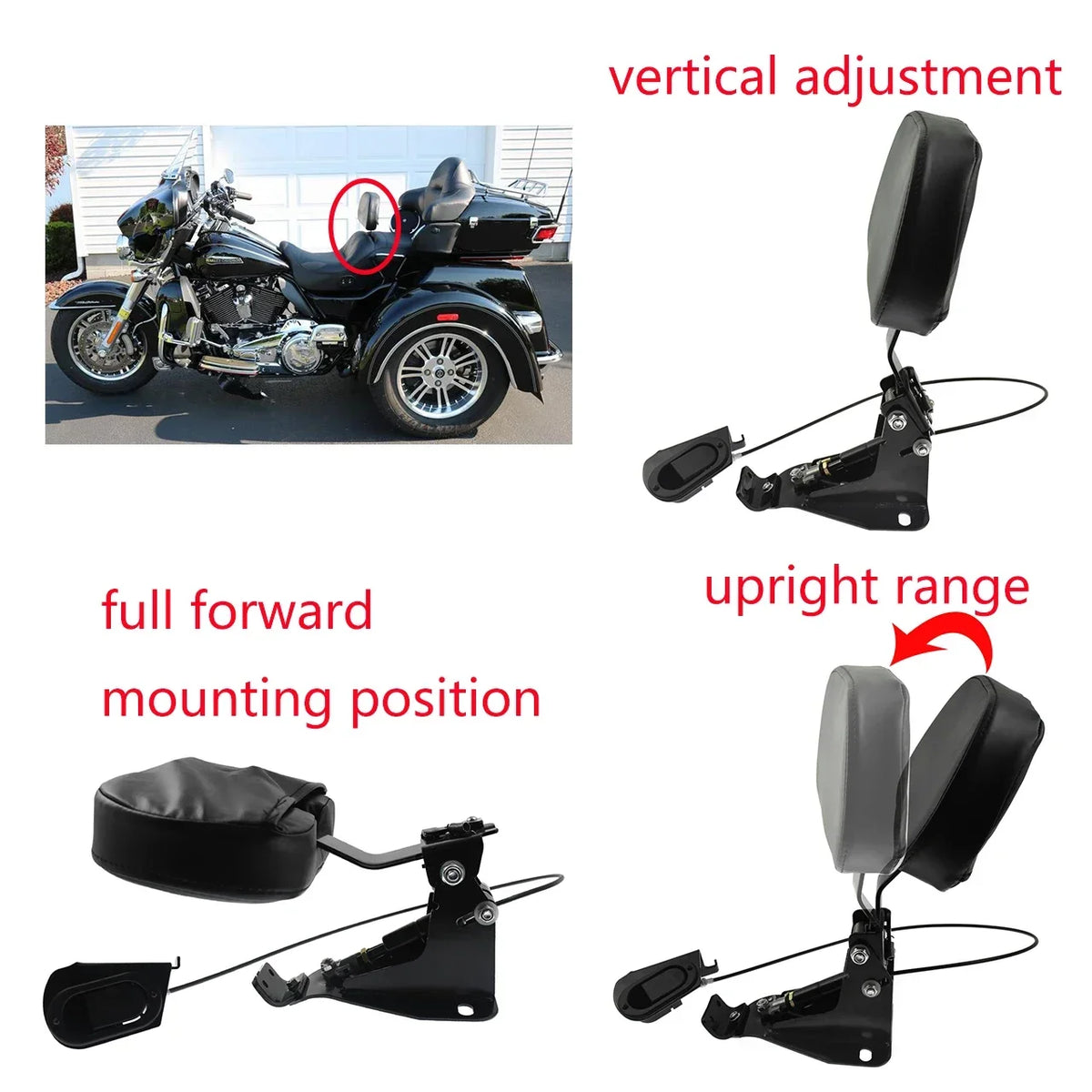 Dossier Conducteur Réglable avec Support - Harley-Davidson Touring 2009-2025 – photo 2/10
