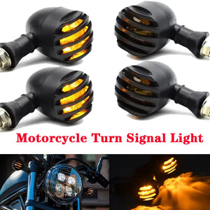 Clignotant LED rétro grille noire style café racer, montage universel 10mm - vue 1