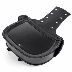 Paire de sacoches cavalières en cuir PU noir pour moto custom - vue 6