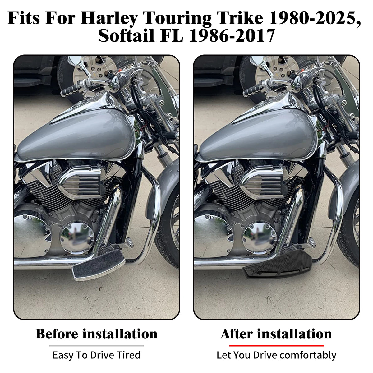 Marchepieds pilote en aluminium pour moto Harley-Davidson Touring - vue 2