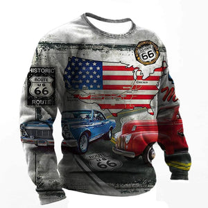 T-shirt Manches Longues Homme Imprimé Route 66 Biker - vue 4