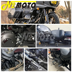 Crash bar noir avec repose-pieds pour Harley Softail - vue 6