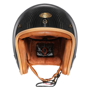 Casque moto jet léger fibre de verre noir - vue 2