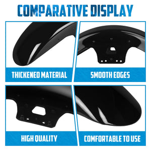 Garde-boue avant en fer noir brillant pour Harley Touring - vue 4