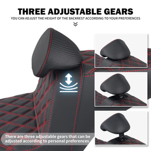 Selle biplace noire avec dossier conducteur pour Harley-Davidson Touring - vue 4