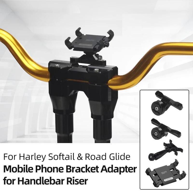 Support Téléphone (Adaptateur SP) Aluminium - Harley-Davidson Softail & Road Glide – photo 1/16