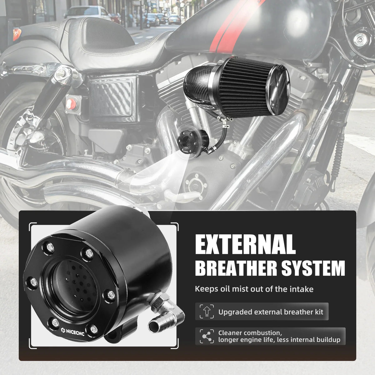 Kit admission haut débit carbone pour Harley Dyna et Softail - vue 5