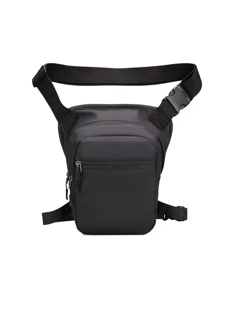 Sac de cuisse moto noir porté en bandoulière - vue de face - vue 6