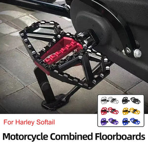 Repose-Pieds Larges (Floorboards) Combinés Conducteur/Passager - Harley-Davidson Softail Low Rider, Street Bob, Fat Bob, Sport Glide – photo 1/23