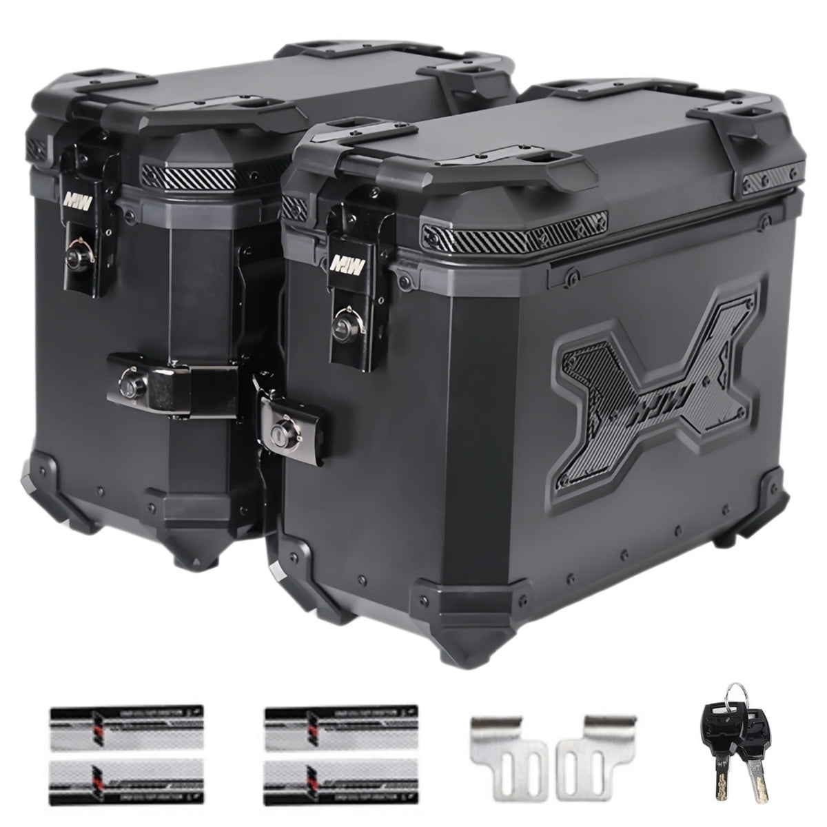 Top case en aluminium avec dossier passager intégré sur une moto - vue 5