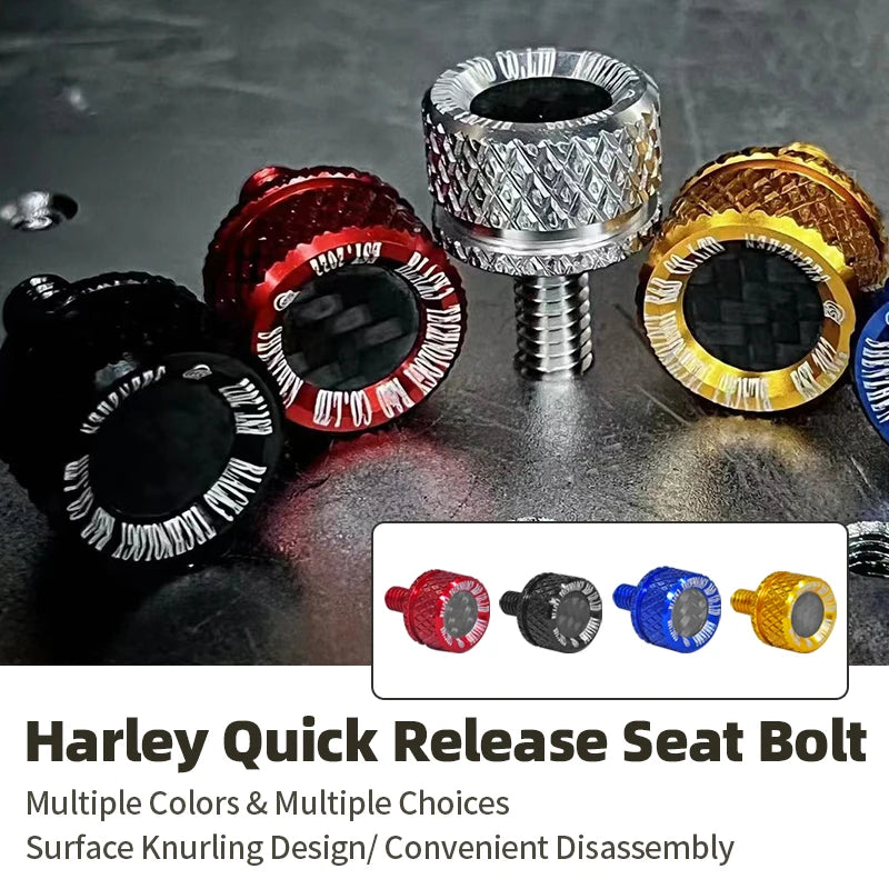 Boulon de Selle à Déverrouillage Rapide Carbone CNC pour Harley Touring, Softail (Universel) – photo 5/12
